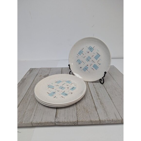 Vintage Set of 4 Vernonware Metlox Heavenly Days 6 1/4” Bread Plates MCM - Picture 1 of 6